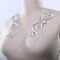 1 Pair Silver Swirled Applique Iron On Embroidered Patch for Costume or Gown